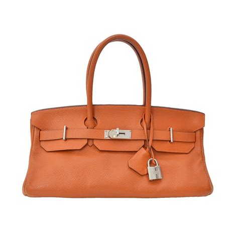 hermes birkin orange handbag|Hermes Birkin shoulder bag.